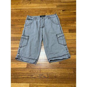 Vintage Guess Cargo Baggy Shorts Mens 40 Gray Long Wide Leg Skater 90s Cotton